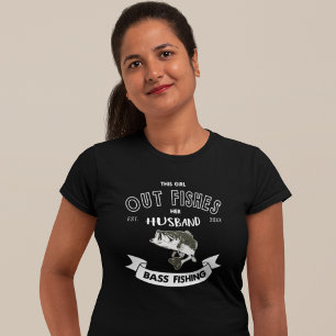 Hochzeitstag zum Fischen von Bassfischen T-Shirt