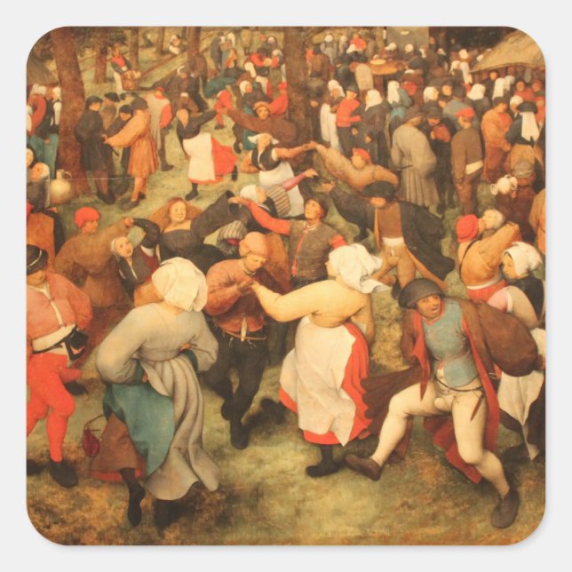 Hochzeitstanz - 1566 quadratischer aufkleber (Vorderseite)