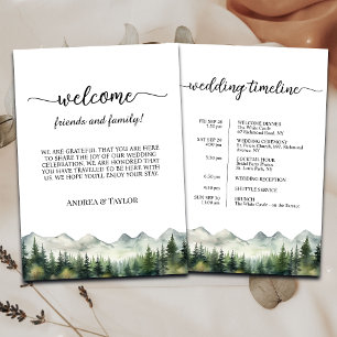 Hochzeitstasche Brief & Zeitplan Karte Fichten Ber