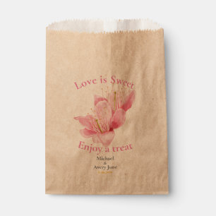 Hochzeitstasche mit rosa Leckerei Geschenktütchen