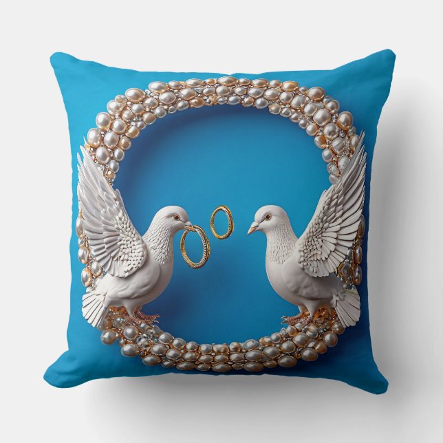 Hochzeitstaube Kunst Kissen (Vorderseite)