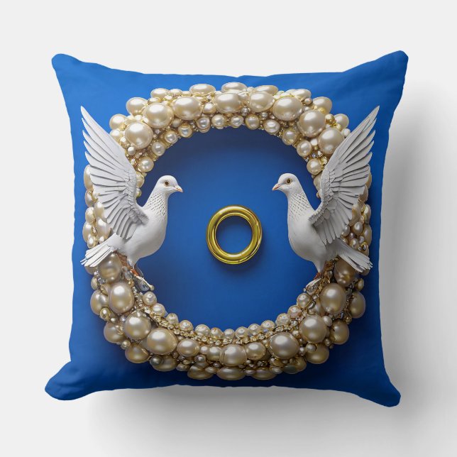 Hochzeitstaube Kunst Kissen (Vorderseite)