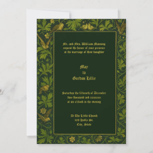 Hochzeitstauben auf blühender Weinranke Einladung
