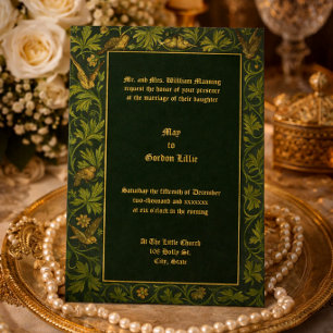 Hochzeitstauben auf blühender Weinranke Einladung