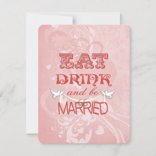 Hochzeitstauben auf Pfirsich Einladung