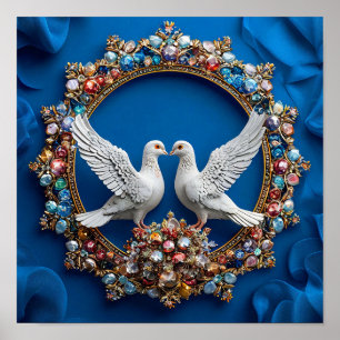 Hochzeitstauben Kunst Poster