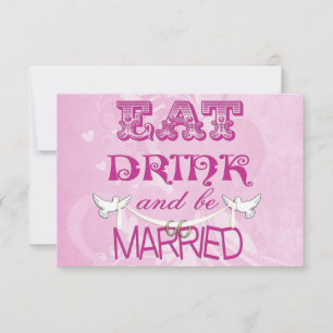 Hochzeitstauben RSVP auf rosa Einladung