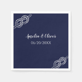 Hochzeitstaue Schiffsseil Weiß & Navy Blau Serviette