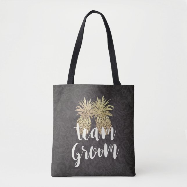Hochzeitsteam Groom Black Gold Ananas Couple (Vorderseite)