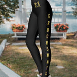 Hochzeitsteam Groom Groomsmaid Schwarze Leggings<br><div class="desc">Team Groom! Sie haben Ihre Leggings gefunden! (Auch für Team Bride nützlich: Ändern Sie den Text in Anzug und auch die Hintergrundfarbe.)</div>