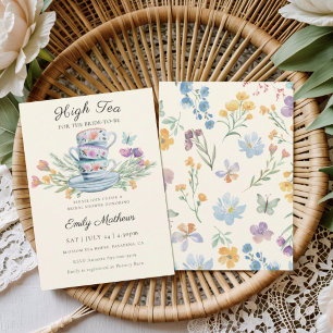 Hochzeitstee für die Braut Wildflower-Hochzeits-Pa Einladung