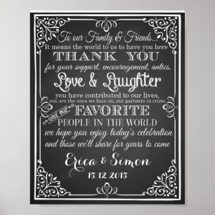 Hochzeitstempel "Danke" Vintage Tafel Poster