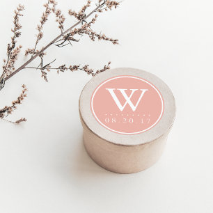 Hochzeitstermin für die Pfirsichpfirsichbriefe Runder Aufkleber