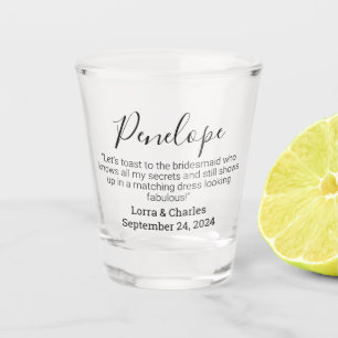 Hochzeitstermin und Namen Personalisiertes Zitat v Schnapsglas