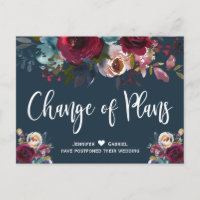Hochzeitstermin verschoben Burgundy Navy Floral