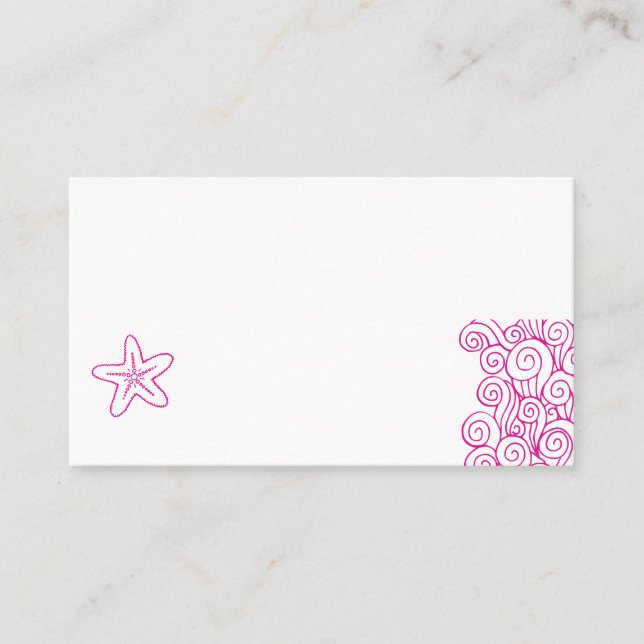 Hochzeitsterne-Wirbel Rosa weiße Platzkarten (Vorderseite)