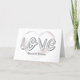 Hochzeitstext Liebe mit Blasen Herz Karte