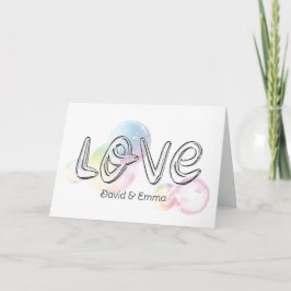 Hochzeitstext Liebe mit Blasen Karte