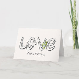 Hochzeitstext mit Blume Vine Karte