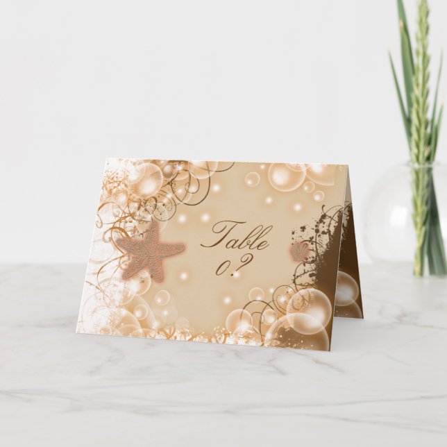 Hochzeitsthema am Strand ~ Tischplatzierung 2 Dankeskarte (Vorderseite)