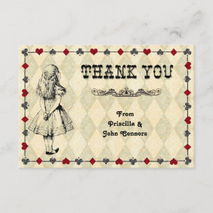 Hochzeitstich, Alice im Wunderland Dankeskarte