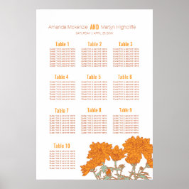 Hochzeitstich-Chrysanthemum-Orange-Blume Poster