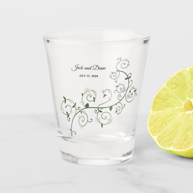 Hochzeitstich Schnapsglas (Vorderseite)