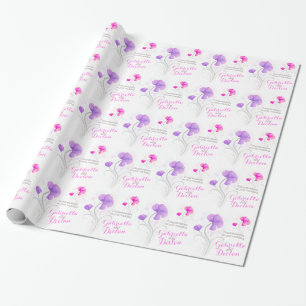 Hochzeitstich Wildblume Rosa lila Kunstpackung Geschenkpapier