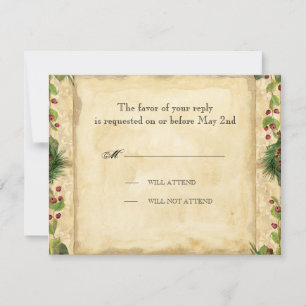 Hochzeitstichtenkarte - Weihnachten der Natur RSVP Karte