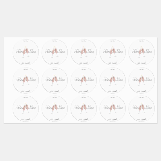Hochzeitsticker für Karten - Dankeschön-Karten Etiketten (Blatt)
