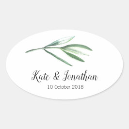 Hochzeitsticker für Liebhaber Ovaler Aufkleber