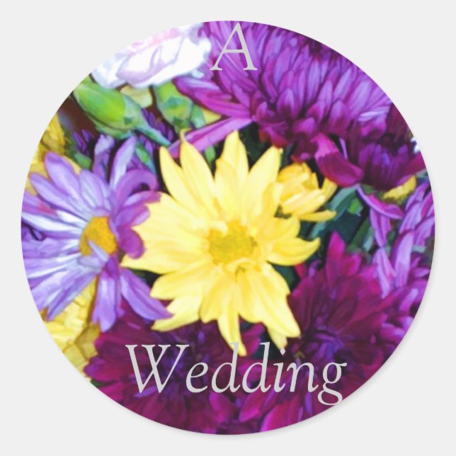 Hochzeitsticker für Umschlag Aufkleber (Vorderseite)