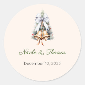 Hochzeitsticker, Hochzeitstiefel, Skript, Liebe Runder Aufkleber