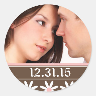 Hochzeitsticker mit Ihrem Foto Runder Aufkleber