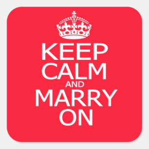 Hochzeitsticker Quadratischer Aufkleber