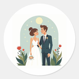 Hochzeitsticker Runder Aufkleber