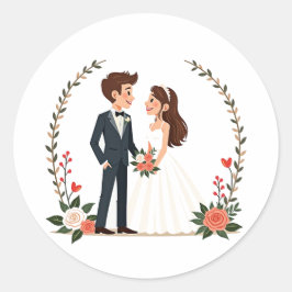 Hochzeitsticker Runder Aufkleber