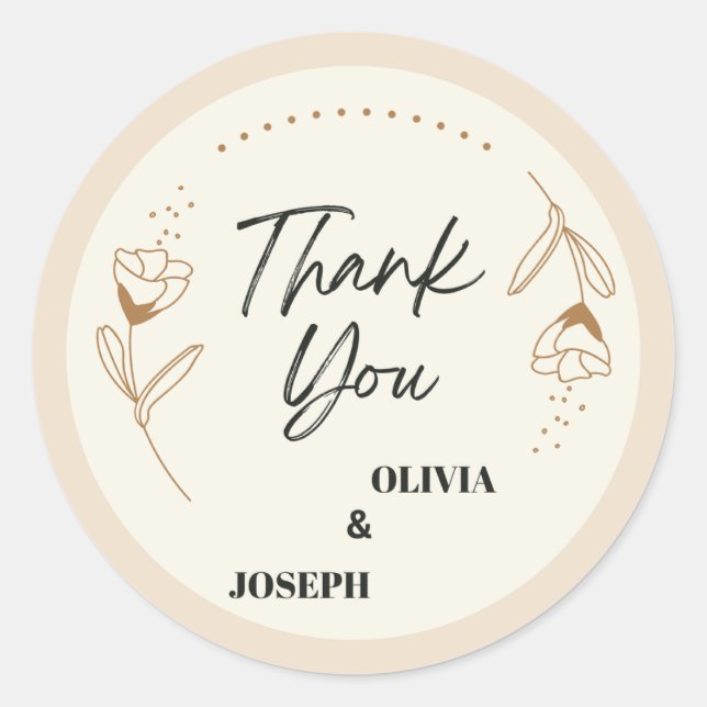 Hochzeitsticker Runder Aufkleber (Vorderseite)