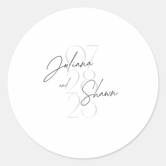 Hochzeitsticker Runder Aufkleber (Vorderseite)