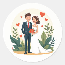 Hochzeitsticker Runder Aufkleber