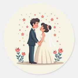 Hochzeitsticker Runder Aufkleber