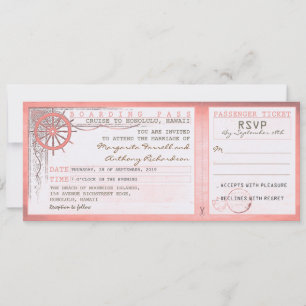 Hochzeitsticket Boarding Vintag mit UAWG Einladung