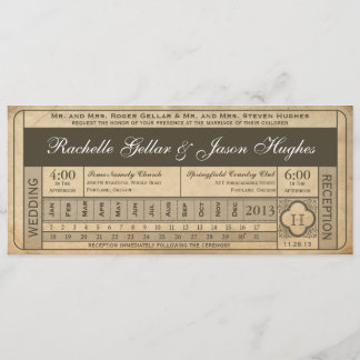 Hochzeitsticket Vintage III - Ausstanzung Einladung