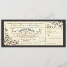 Hochzeitstickets für Jahrgänge mit eleganten Schnö