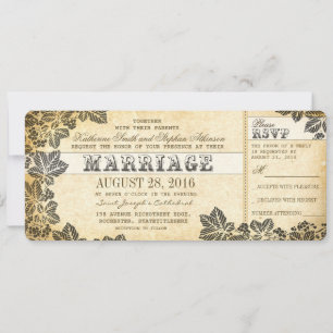 Hochzeitstickets für Jahrgänge mit eleganten Schnö Einladung