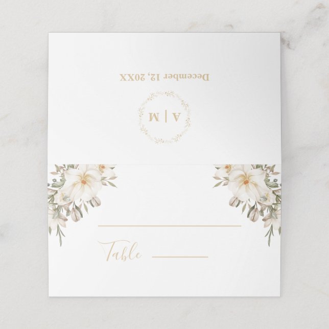 Hochzeitstiefeldkarte für geklappte Tischnummer Platzkarte (Außenseite Aufgefaltet)