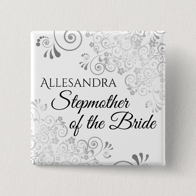 Hochzeitstiefmutter des Braunamenstempels Silver Button (Vorderseite)