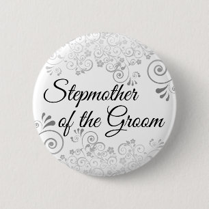 Hochzeitstiefmutter des Groom Silver Filigree Button