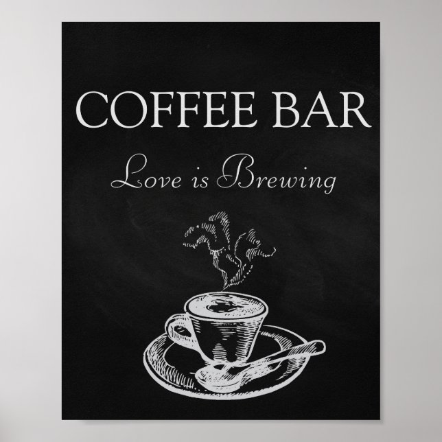Hochzeitstifte Kaffeetabletten Bar Poster (Vorne)