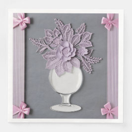Hochzeitstil Lila Vase AI Kunst Serviette